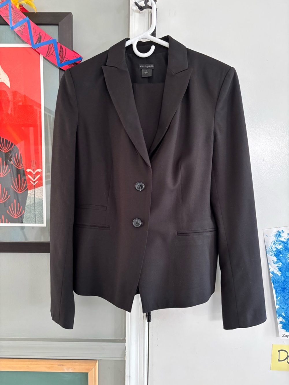 Ann Taylor Black Classic Two-Button Blazer and Pant Set / Women’s Suit